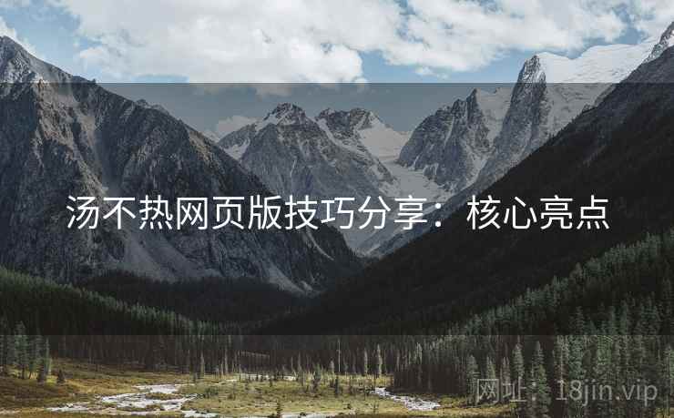 汤不热网页版技巧分享：核心亮点